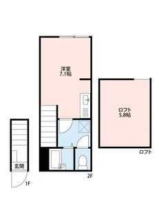 アザーレ・パッシオ中河原【2階】の間取り
