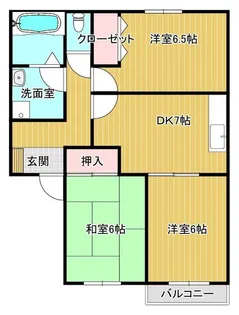 岡山県岡山市北区東花尻【アパート】の間取り