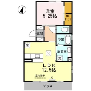 ラ・カーサ ミーア A棟【1階】の間取り