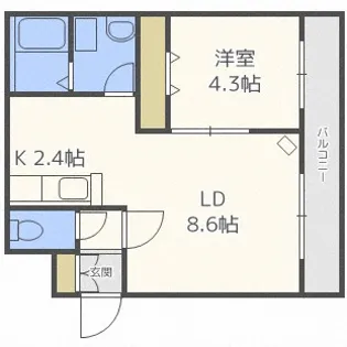 DOLCE DIVA 発寒南【4階】の間取り