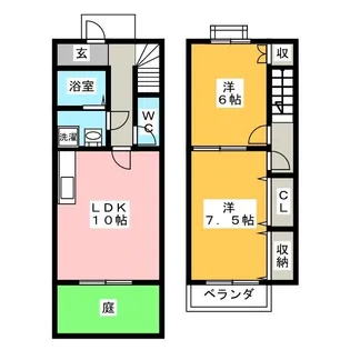 岐阜県羽島郡笠松町長池【一戸建】の間取り