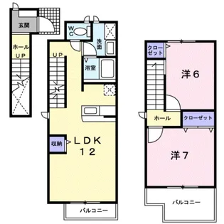 プリムローズII【2階】の間取り