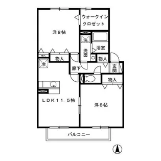 ROYAL GARDEN CASAHARA B【1階】の間取り
