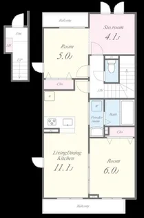 シャルマン青葉A棟【2階】の間取り