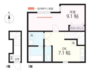 神奈川県横浜市神奈川区三ツ沢下町【一戸建】の間取り