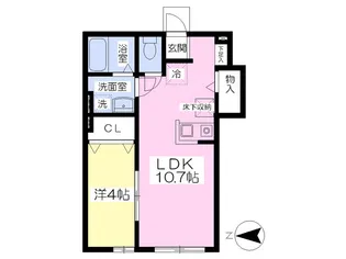 プラスリバーII【1階】の間取り