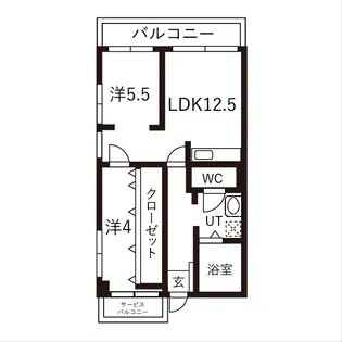 西公園マンション【6階】の間取り