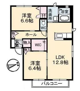 パールハイツ I棟【2階】の間取り