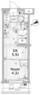 メイクス若松河田【3階】の間取り