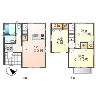 岡山県倉敷市連島町西之浦【一戸建】の間取り