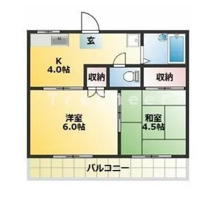 山口ハイツB【2階】の間取り