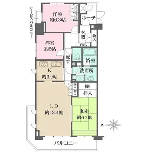 赤坂アパートメント【3階】の間取り