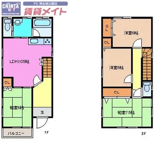三重県津市柳山津興【一戸建】の間取り
