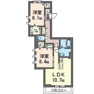 カーサ ローザ【2階】の間取り