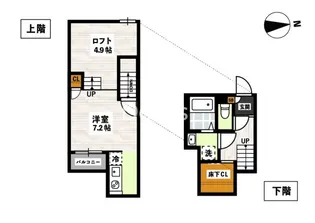 岡山県岡山市中区関【アパート】の間取り