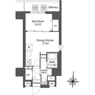 コンフォリア南千住【6階】の間取り