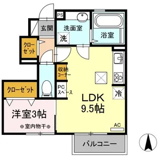 Dーroom東泉町 B【1階】の間取り