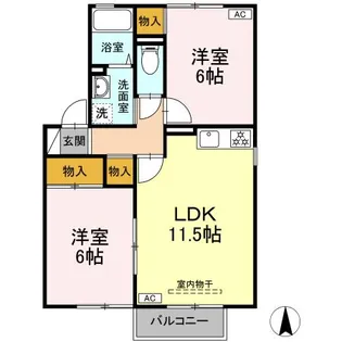 清賜知 二号館【1階】の間取り