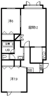 プレズィール春光A.B【2階】の間取り