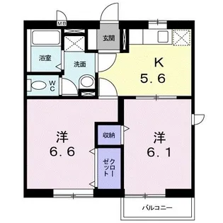 サンパティークおかもとA【2階】の間取り