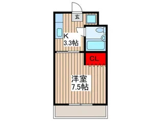 仏子駅 徒歩5分 女性限定 家具付 1K【2階】の間取り