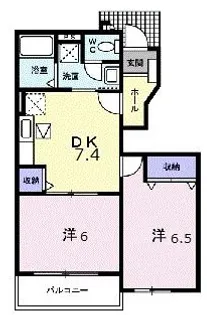 メゾンドコリーヌA【1階】の間取り