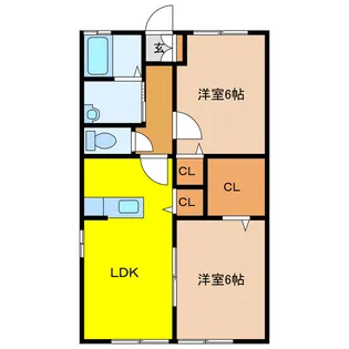 ミルフルール【2階】の間取り