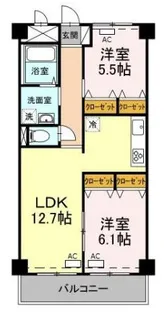 モニュメントスクエア弐番館【1階】の間取り