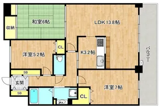 リバティパーク枚方D棟【18階】の間取り
