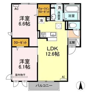 クロノス綾部【1階】の間取り