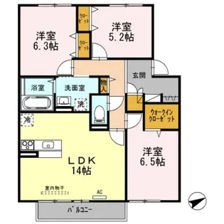 メゾンアリッサム B棟【2階】の間取り