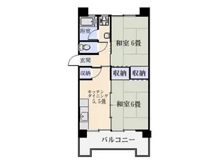 鴨池二丁目団地1号棟【12階】の間取り