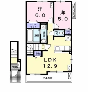 ウーナ ヴィーテ【2階】の間取り