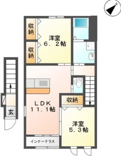 サンライズ東方【2階】の間取り