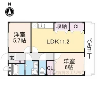 フリーダム中村【4階】の間取り