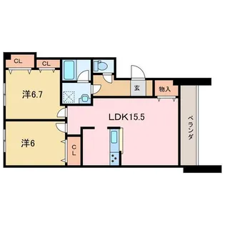 アクアシティSaijoII【1階】の間取り