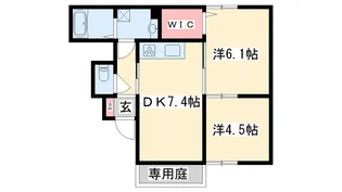 ボンセジュール北野【1階】の間取り