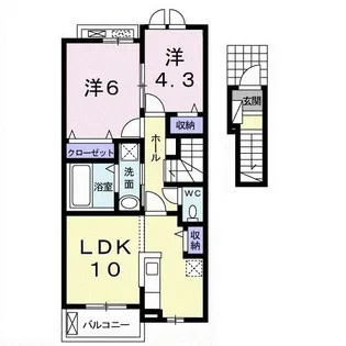 メゾン シュシュ【2階】の間取り
