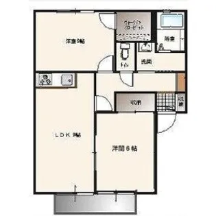 サンシャトレB【2階】の間取り