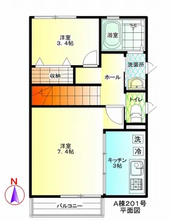パークレジデンシャル弐番館【2階】の間取り