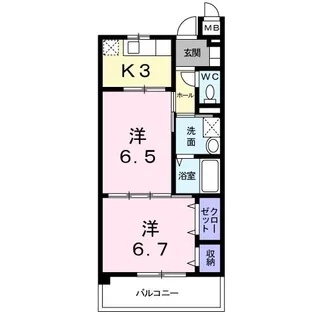 アルカンシエルB【2階】の間取り