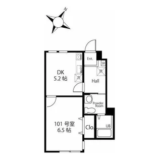 ハーミットクラブハウスキアーヴェIIIB棟【1階】の間取り