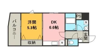 スタンドリバー天神南【2階】の間取り