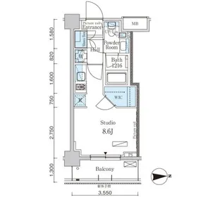 パークアクシス高田馬場テラス【5階】の間取り