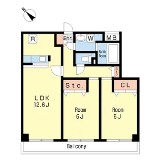 スリー・ティー【2階】の間取り