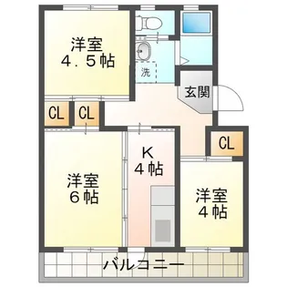 ビレッジハウス笹川26号棟【5階】の間取り