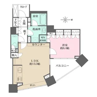 パークハウスオー・タワー【18階】の間取り