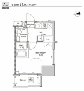 プラウドフラット浅草雷門【7階】の間取り