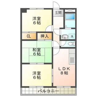 エレガントレーベン B棟【1階】の間取り