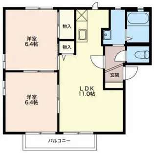 ウィンディKUSU A【2階】の間取り